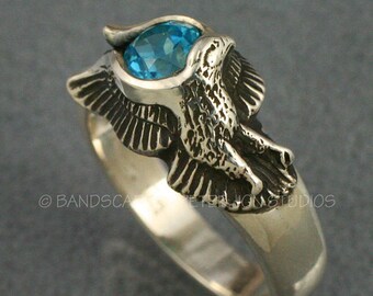 EAGLE WINGS, Ring made to order in your choice of 14k White, Yellow, or Rose Gold