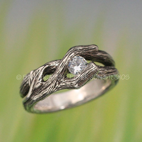 BORDERED WAVE Wedding Band in 14k Yellow Rose or White Gold - Etsy