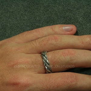 TWISTED TWIGS Wedding Ring. This band made in Sterling Silver. Twig, Branch Wedding Band image 5