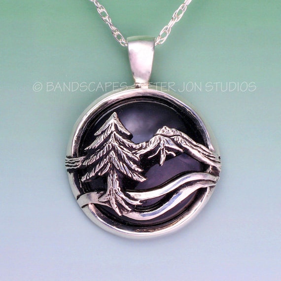 松の木の彫刻 アート作品 銀