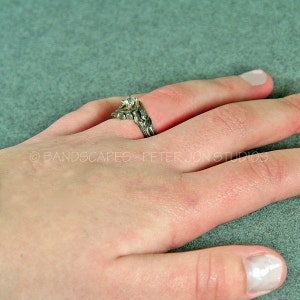 The ACADIA Wedding Ring Set. Gold and NATURAL DIAMOND. This set can be made in 14k White, Yellow, or Rose gold image 5