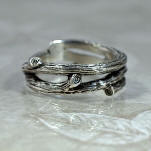 TANGLEWOOD Branch Wedding Band a Natural Twigs and Branches Ring in Sterling Silver. Branch and Vine image 2