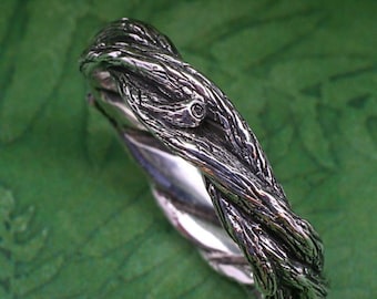 TWISTED TWIGS Wedding Ring.  This band made in Sterling Silver. Twig, Branch Wedding Band