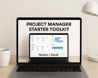Project Manager Starter Toolkit – RAID Log, Dashboard & AI-Enhanced Templates (Notion + Excel)