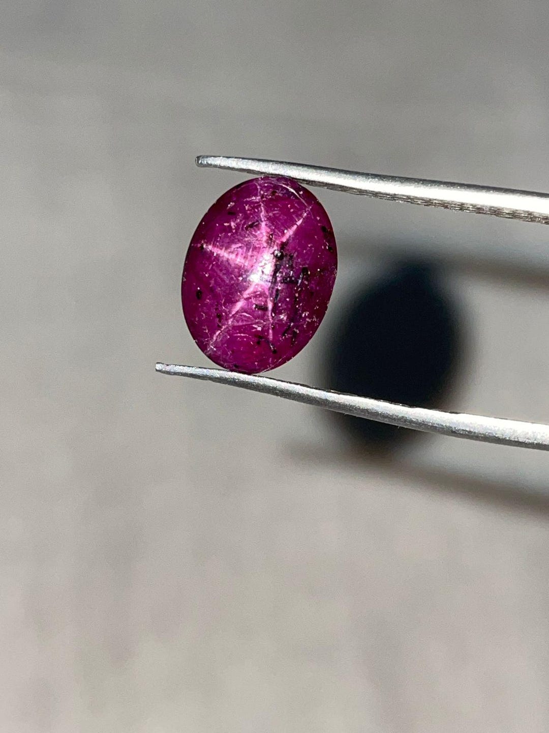 Natural Star Ruby Gemstone – 6-ray Asterism Cabochon – Unheated Ruby ...