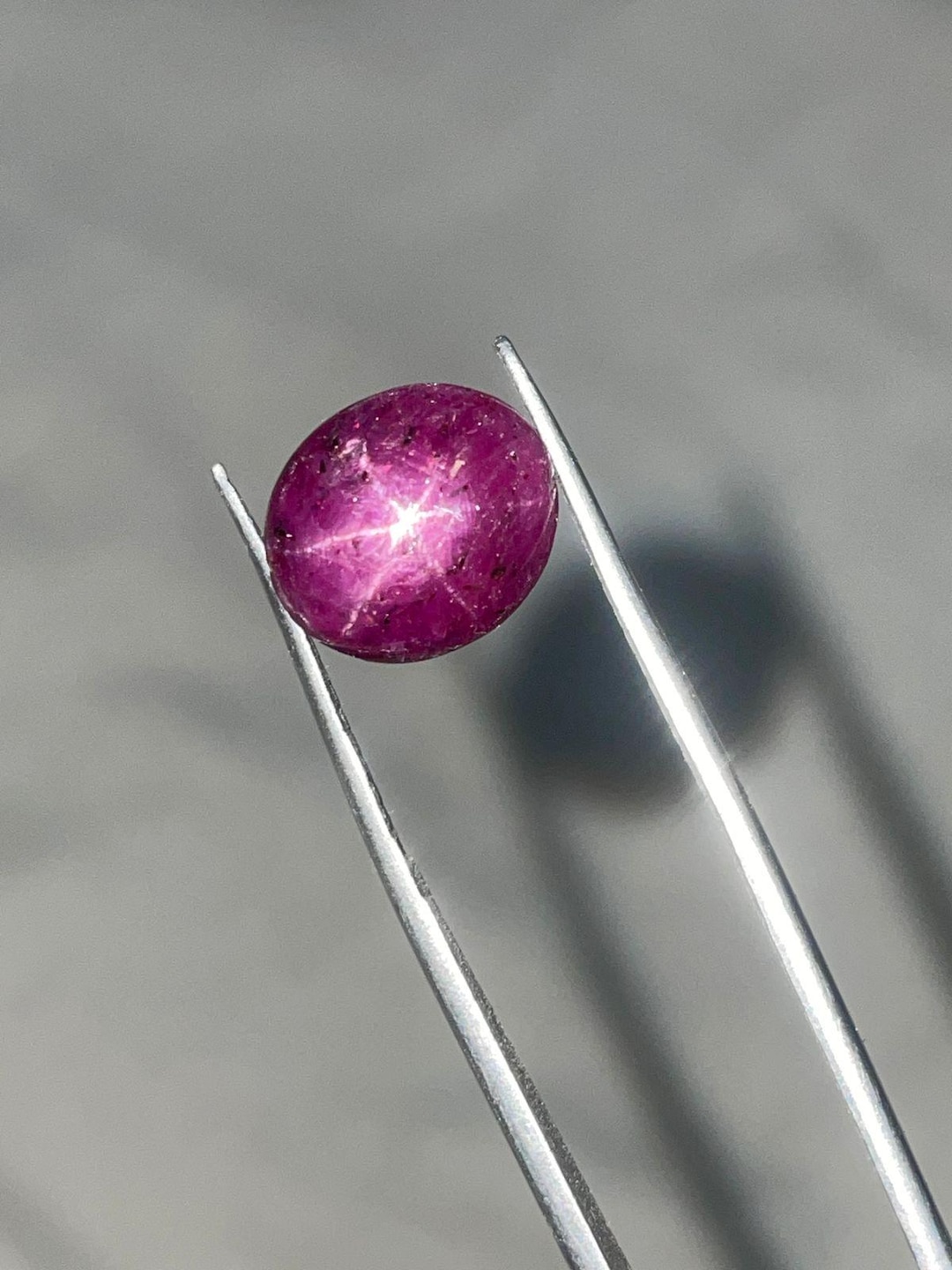 Natural Star Ruby Gemstone – 6-ray Asterism Cabochon – Unheated Ruby ...