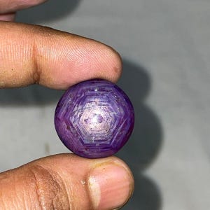 Cabochão de rubi estrela natural | Gema redonda solta para confecção de anéis, pingentes e joias, coleção de cristais