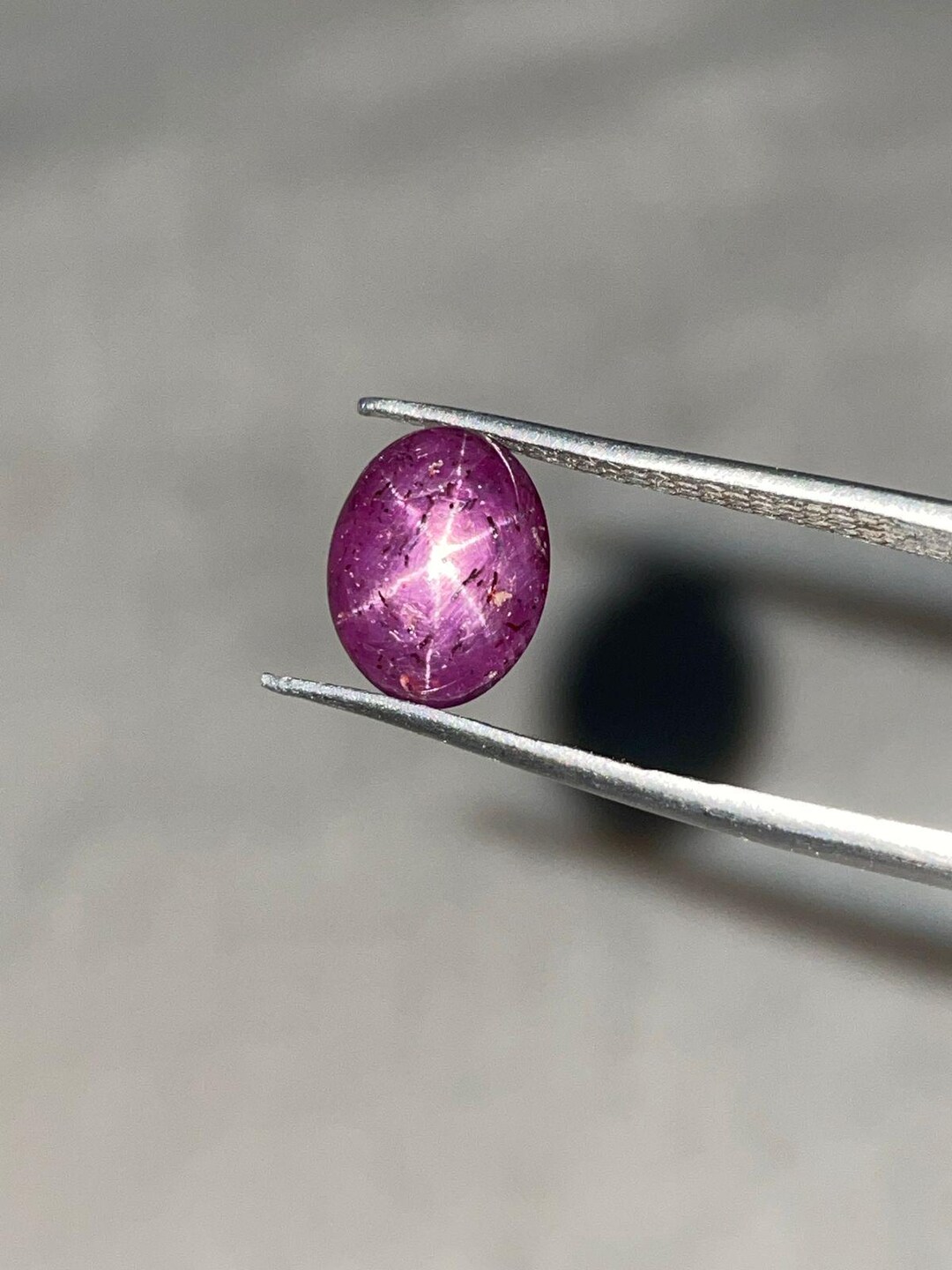 Natural Star Ruby Gemstone – 5.90 Carat Oval Red-purple Cabochon - Etsy
