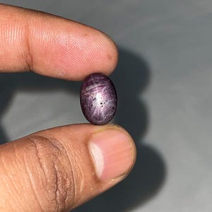 Natural Star Ruby Gemstone, 11.10 Ct Oval Cabochon, Asterism Effect (Loose Gem)