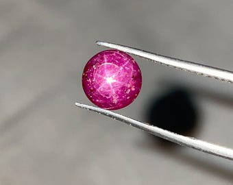 Natural Star Ruby Gemstone | Round 3 Carat Cabochon for Jewelry Making