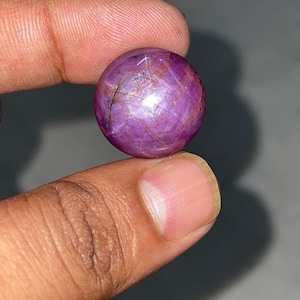 Cabujón de rubí estrella natural – Piedra preciosa redonda suelta de 40,40 quilates para joyería, coleccionista.