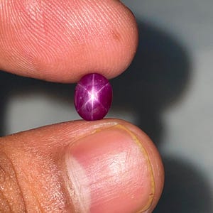 Natural Star Ruby Oval Cabochon | 1.65 Ct 6-Ray Asterism Gemstone for Rings
