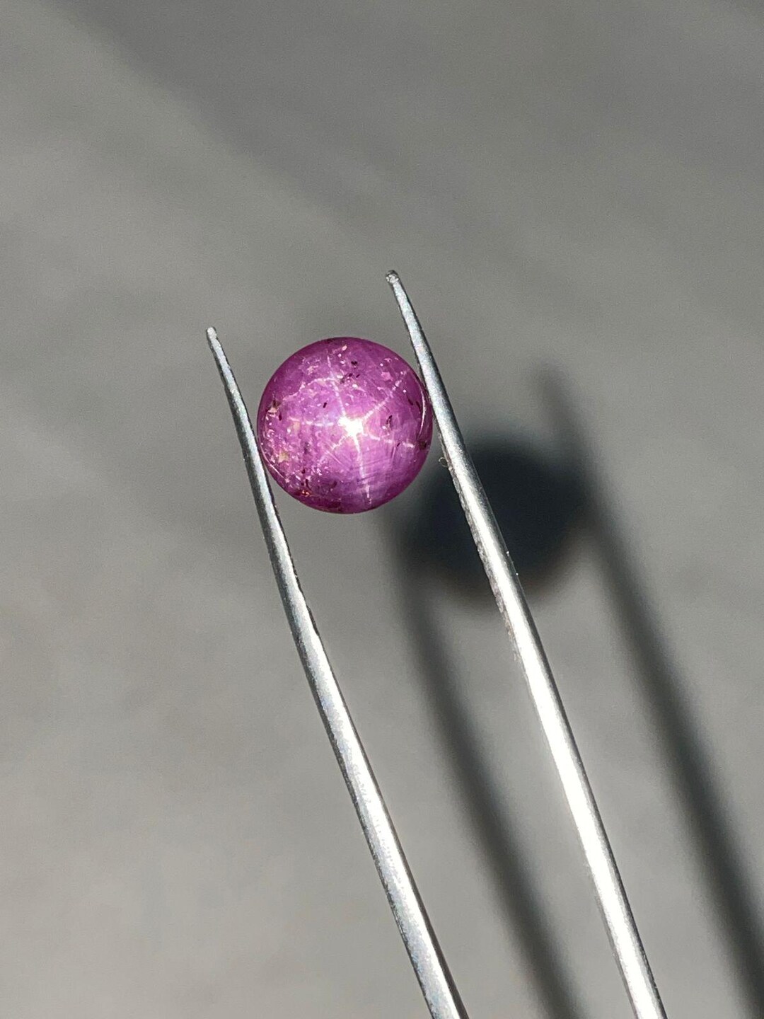 Natural Star Ruby Gemstone – 6 Ray Polished Cabochon – Deep Red Purple ...