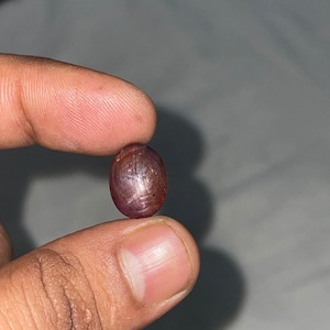 Natural Star Ruby Gemstone, 6 Ray Asterism Cabochon, Loose Ruby Stone for Jewelry Making