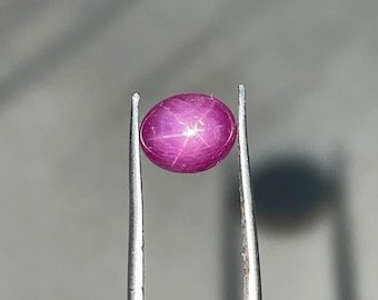 Natural 4.20 Carat Star Ruby Cabochon, 6 Ray Asterism Gemstone for Jewelry Making