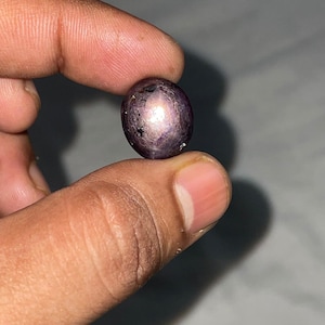 23,45 karat naturlig stjärnrubin cabochon, 6-stråles asterism ädelsten (lös sten)