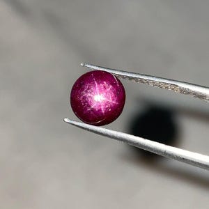Natural 5.70 Carat Star Ruby Gemstone | Round Cabochon Loose Stone for Rings