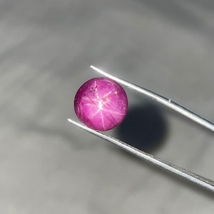 Natural Star Ruby Gemstone | 12.10 Carat Round Cabochon Loose Gem for Jewelry Making