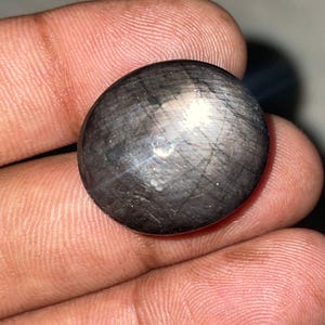 Naturlig svart stjärnrubin 50 karat cabochon | Sexstrålande asterism lös ädelsten