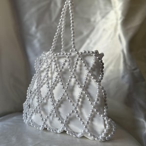 Handmade Beaded Bag: Boho Chic Pearl Evening Bag