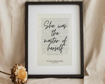 A Court of Silver Flames Quote Print: Nesta Archeron Art (Digital Download A4 File)