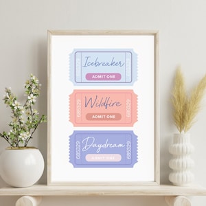 Vintage Book Tickets Wall Art Inspired by Hannah Grace&#39;s Maple Hill Series