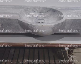 Handgemaakte Calacatta-marmeren wastafel: Italiaans messing kraanijdelheid