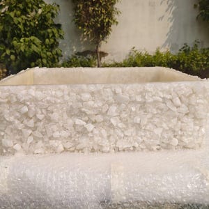 Handmade White Quartz Crystal Sink: Natural Stone Bathroom Basin