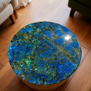 Handmade Labradorite Coffee Table: Modern Living Room Centerpiece