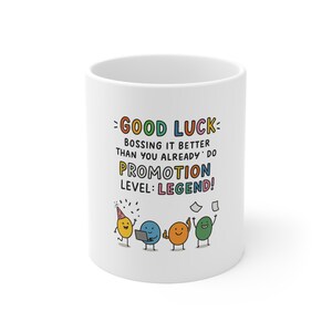 Ceramiczny 11oz Wesoły Kubek, Kubek na Obchody Promocji, Kolorowy Kubek z Kreskówek, Animacja Zabawny Kubek Powodzenia, Nowy Kubek Legendy Poziomowania Szefa