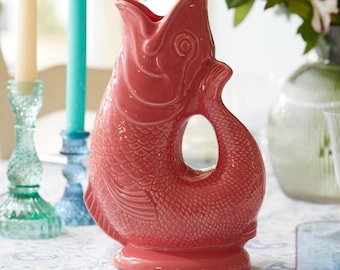 Vintage Dartmouth Pottery Devon Pink Gluggle Fish Jug - Etsy