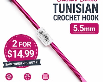 Susan Bates Tunisian Crochet Hook 5.5mm Aluminum Afghan Tool Buy 2 for 14.99