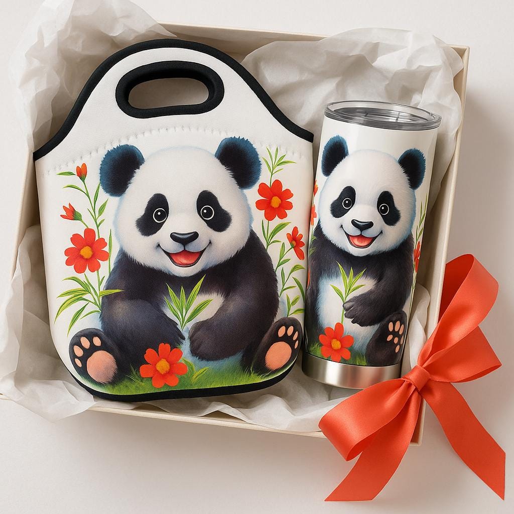 Borsa Pranzo Isotermica Justice Critter Panda - Bianca, Nuova Con Etichette