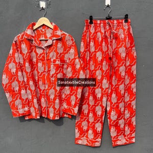 Tiger 100% Cotton  Women Fabric Luxury Print Cotton Pajamas Short Long Tiger Print Long Pants Pajama, Women Pajama Set Bridesmaid Pajama,