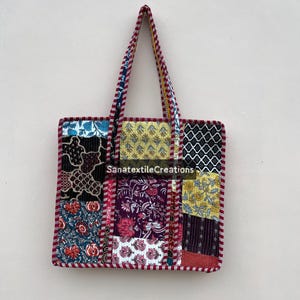 100% Assorted  Beautiful Block print Patchwork Cotton Assorted Quilted Duffle Tote Bags Block Print Shoulder Bags Eco Friendly Sustainable