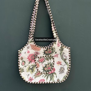 Handmade Block Cotton Print  Cotton  Print  Quilted Duffle Tote Bags   Print Shoulder Bags Eco Friendly Sustainable