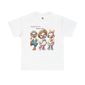 Cartoon Duck Trio T-Shirt: Whimsical Animal Lover Gift