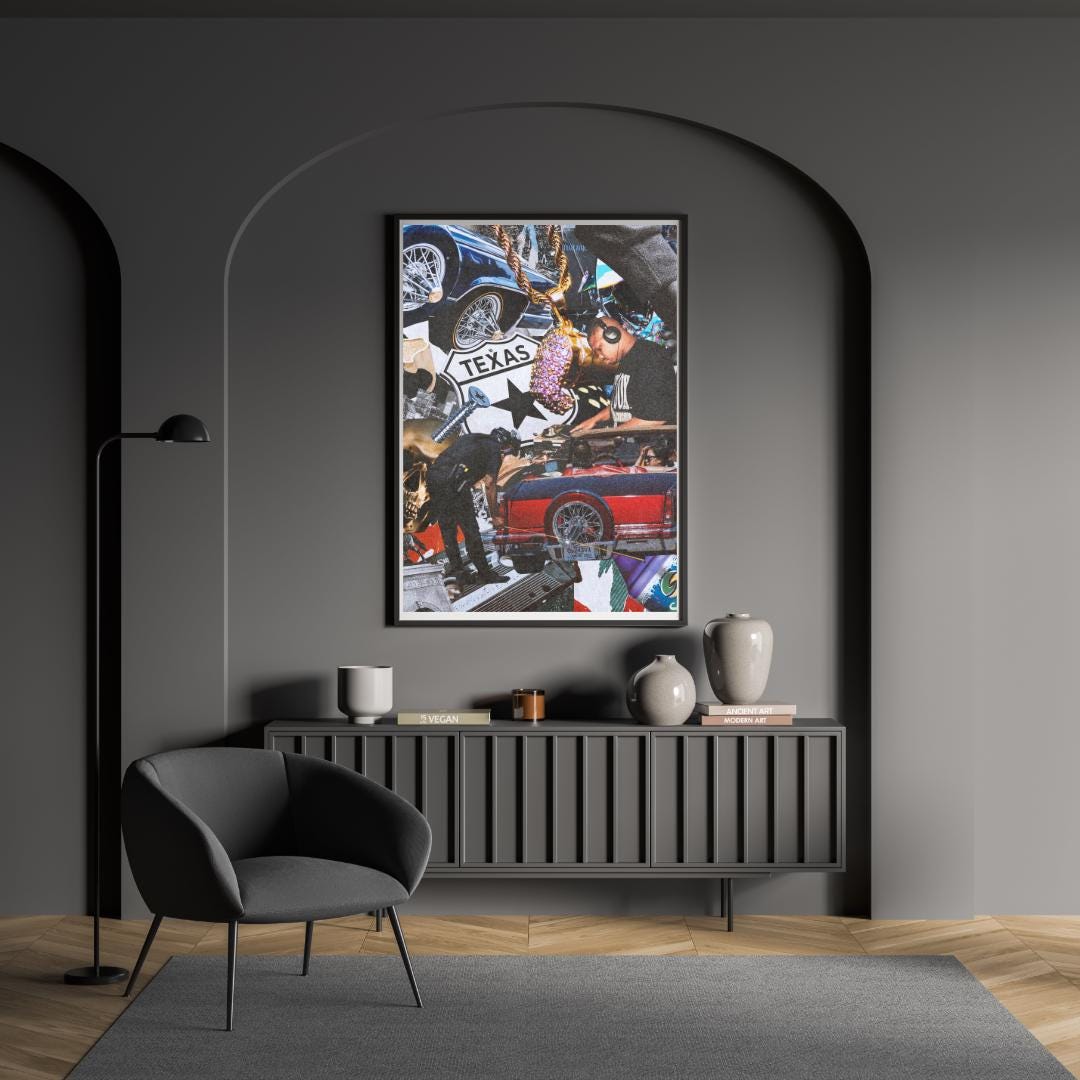 Houston Rap & Slab Car Culture Collage Art Print (set of 5) - DJ