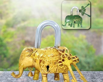 ゴージャスな象の南京錠 | 真鍮 | アンティーク - Etsy 日本