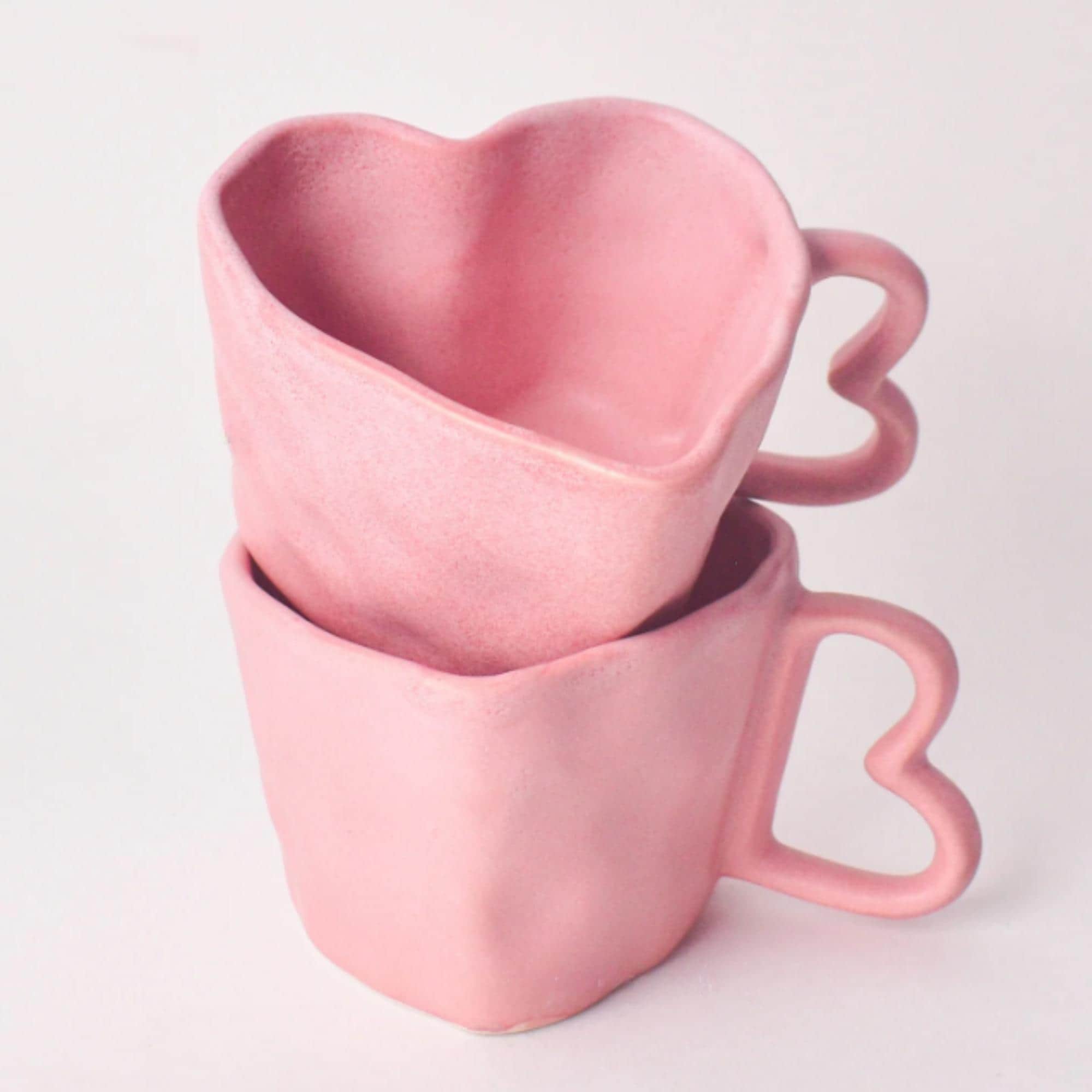 Coppia Di Tazze Regalo Per Lui E Lei - Manico E Bordo Rosa E Blu Con Scatola Regalo