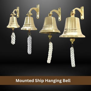 Solid Brass Wall-Mounted Marine Bell – Polished Finish Hanging Bell for Home, Bar, School, Church, Dinner & Last Orders by The Magic Bella