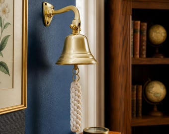 Vintage Solid Brass Dinner Bell, Lacquered Well-Finished Decorative Wall Bell Home, Kitchen & Garden Decor – The Magic Bella