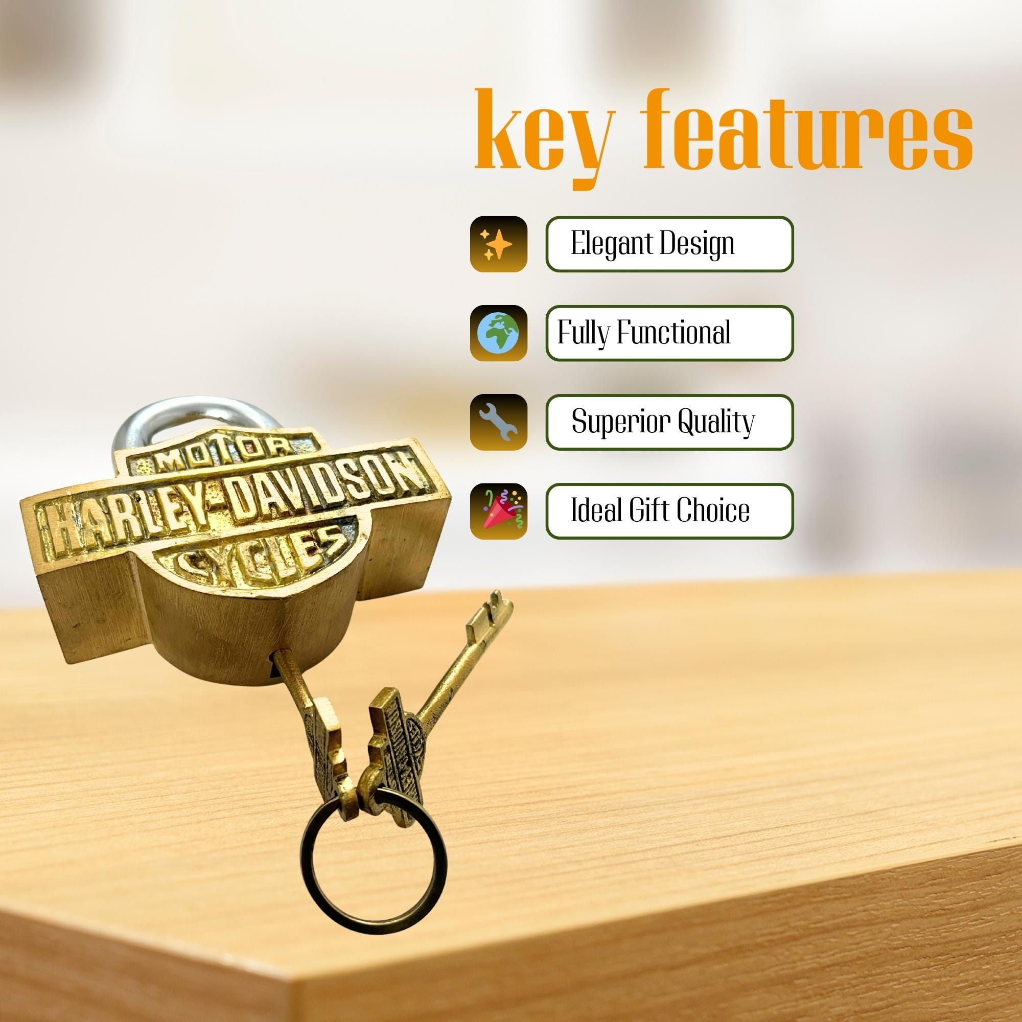 ハーレーダビッドソン 真鍮 南京錠 アンティーク