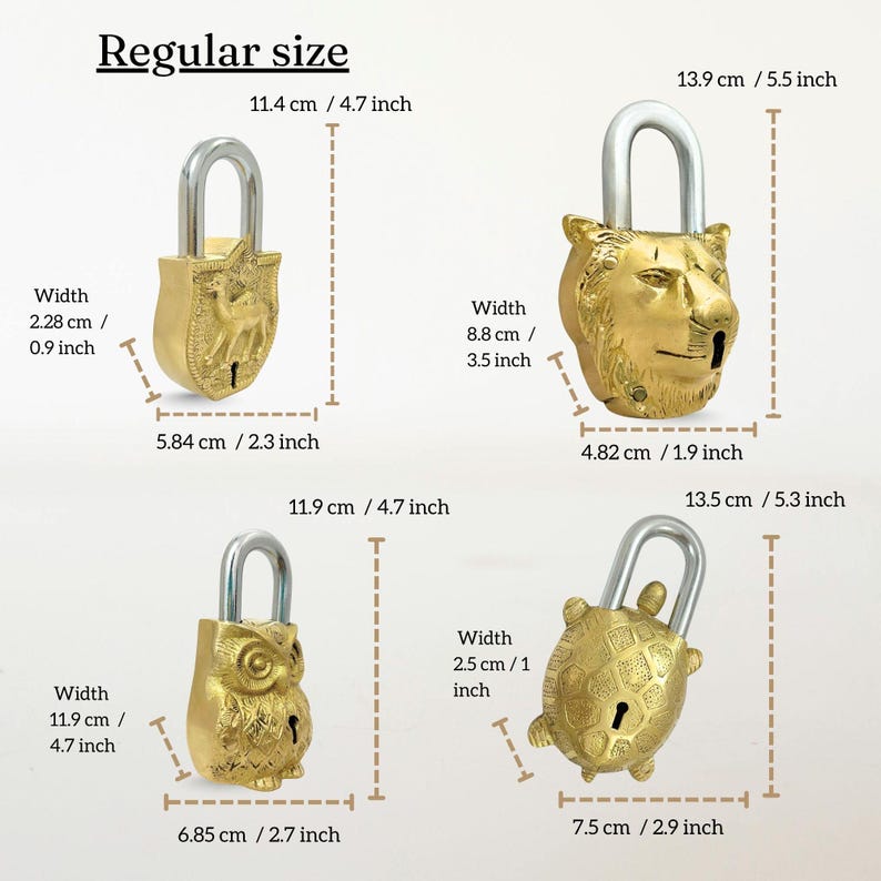 Handcrafted Polished Brass Lock With Keys: Functional & Decorative ...