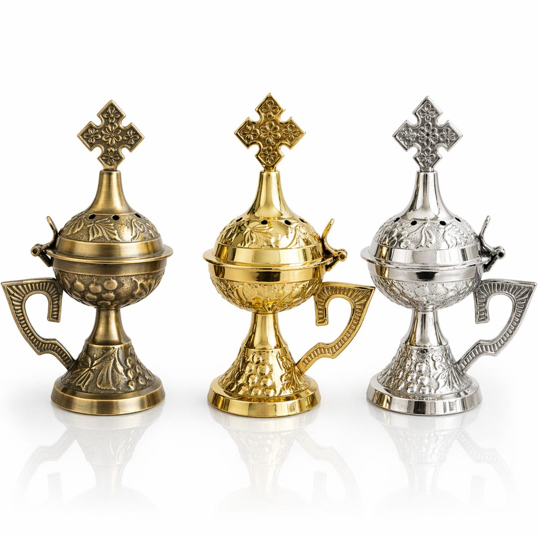 Incensor Brass Incense Burner –antique Christian Orthodox Brass Thurible Censer ...