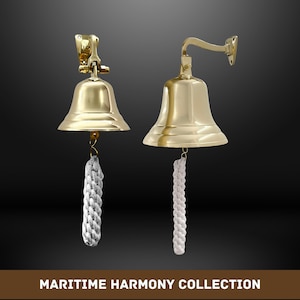 Maritime Harmony Collection – Solid Brass Ship Bell Wall Mount for School, Church, Dinner, Outdoor & Indoor Use | The Magic Bella