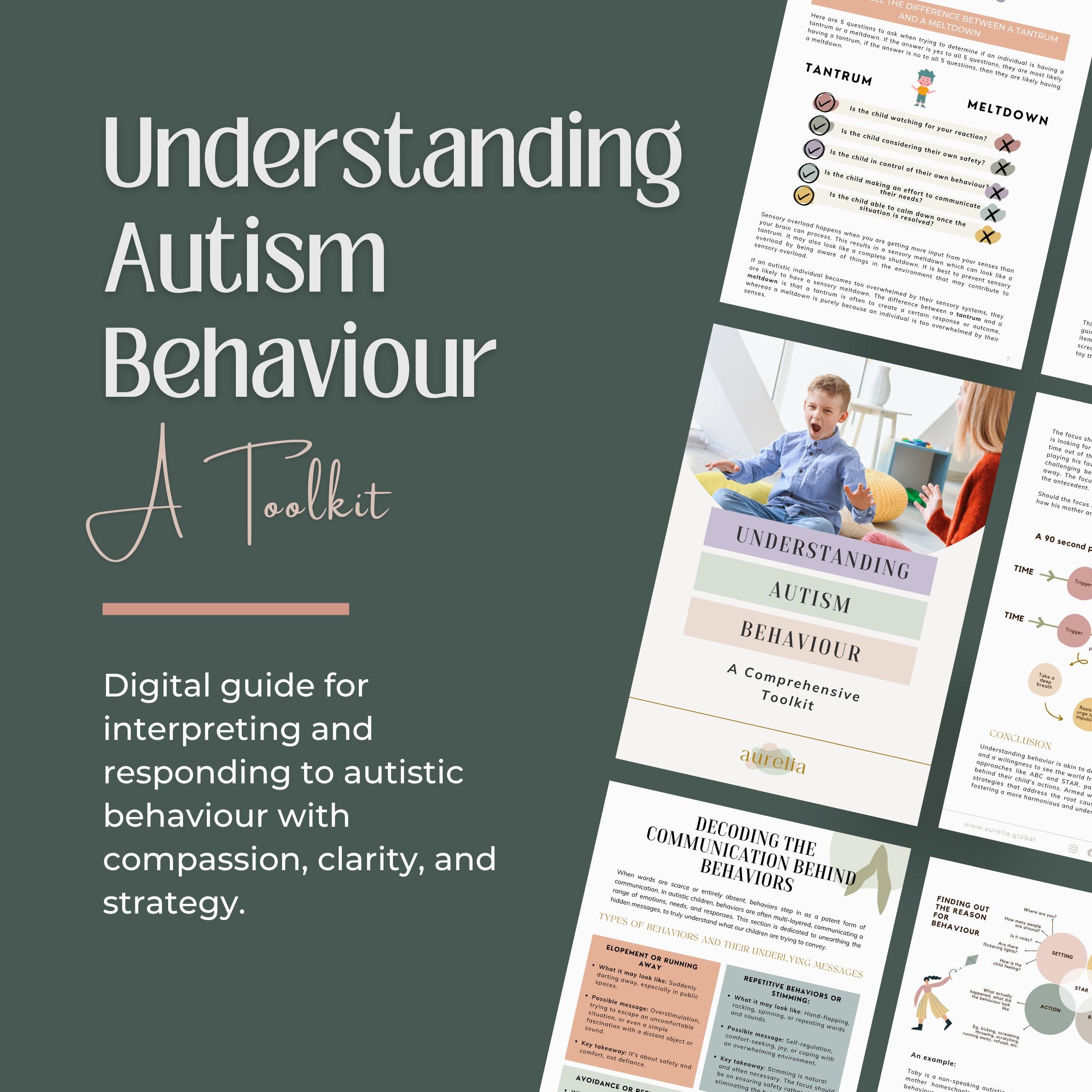 Autism Behaviour Toolkit Understanding Behavior in Autistic Children ABC & STAR Charts Tantrum vs Meltdown Support Guide PDF