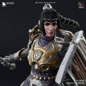 Moon Shadow Girl V2 – 30 cm fantasieharsfiguur | Geschilderd/ongeverfd | nomnom3d-ontwerp