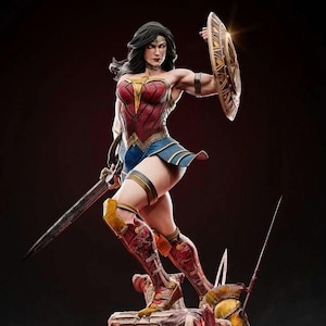 12K 3D Printed Warrior Woman Statue: Ultra Detailed Resin Figure
