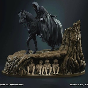 Dark Rider Diorama – Maximum Detail 12K Resin Figure | 30 cm | Painted & Unpainted Options